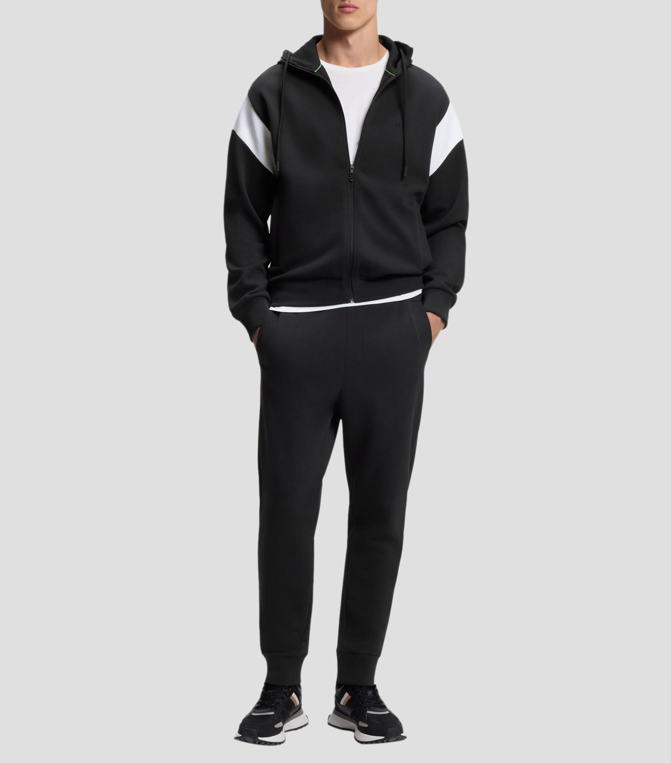 Sudadera regular en piqué con cremallera Hombre